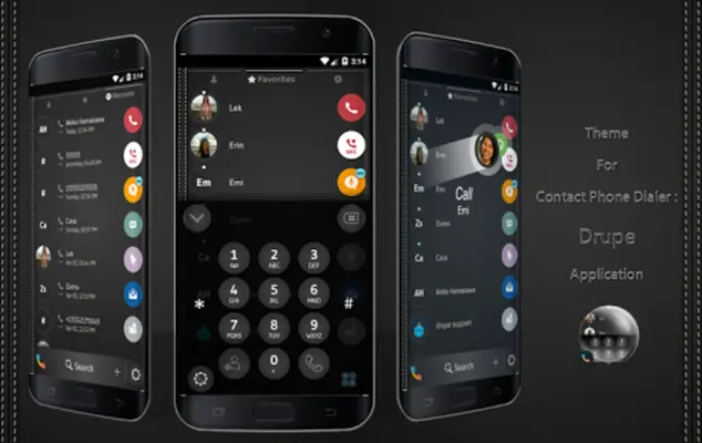 Theme Dialer Leather Black android App screenshot 5